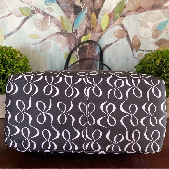 KATE SPADE♠️New York🖤BLACK & WHITE🤍 JAE ELEGANT BOW LARGE TOTE BAG🌟LIKE NEW🌟 - Picture 14 of 17